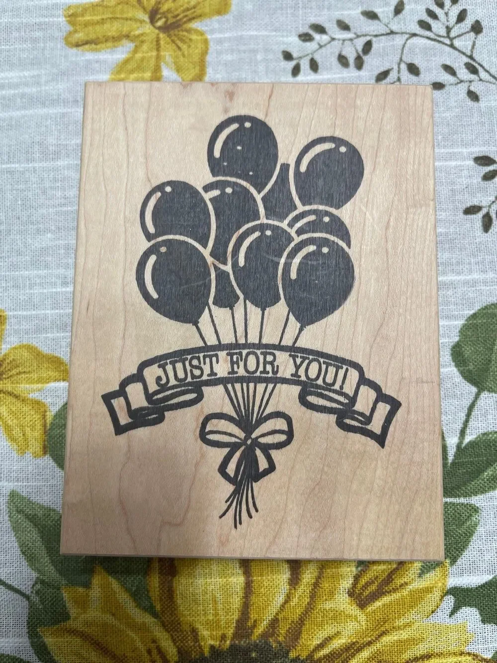 Just for You Balloon Birthday Rubber Stamp